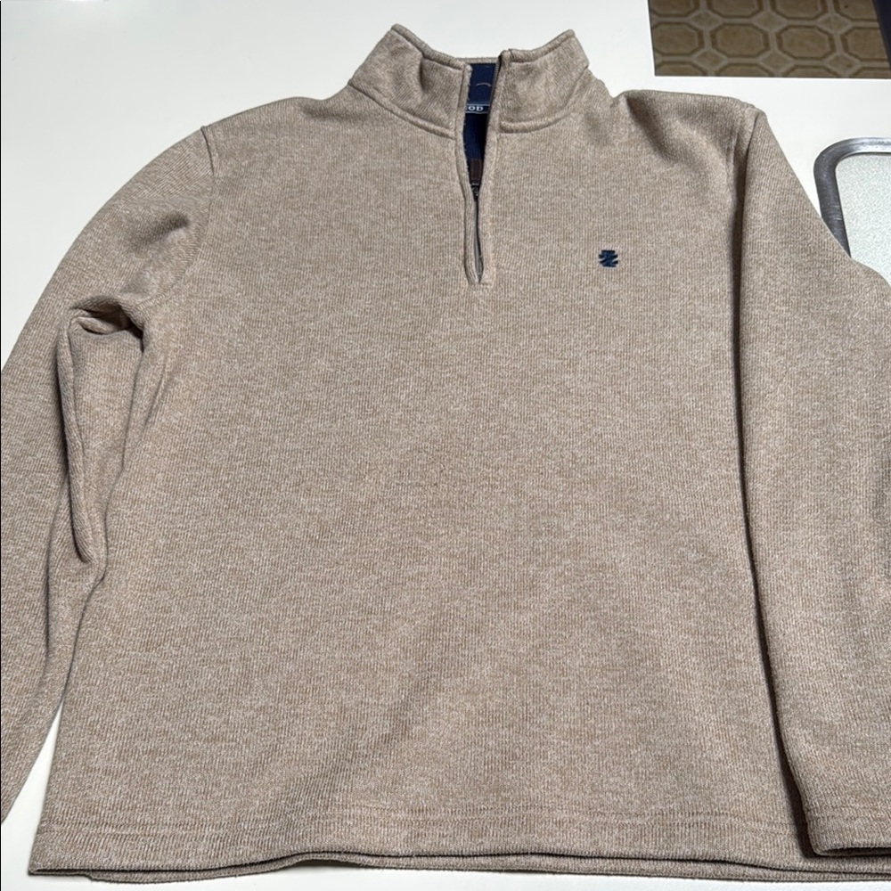 Izod Men's Tan Zip-Up Sweater